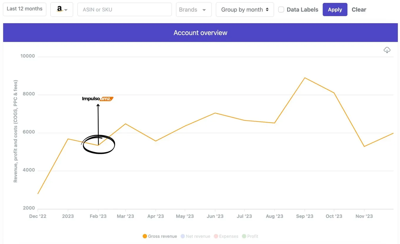 Evolución de ventas en Amazon - Categoría de Modalidad de Deporte
